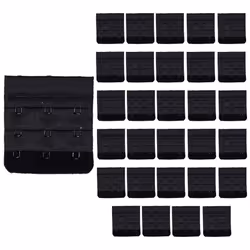 30 Pack Triumph 3 Hook Bra Band Extender Extension Clip On Band Strap Black Bulk
