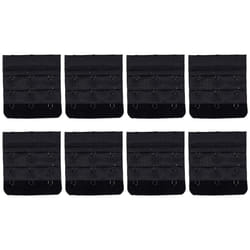 8 Pack Triumph 3 Hook Bra Band Extender Extension Clip On Band Strap Black Bulk