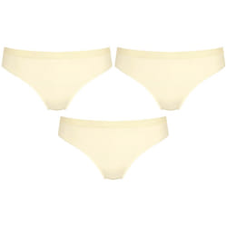 3x Sloggi Wow Comfort 2.0 Tai Womens Underwear Panties Bikini Briefs Ecru White Bulk Undies - S