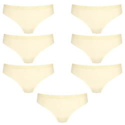 7 Pack Sloggi Wow Comfort 2.0 Tai Womens Underwear Bikini Briefs Ecru White Bulk Undies Panties - S