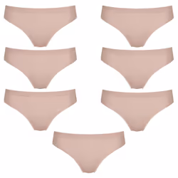 7 Pack Sloggi Wow Comfort 2.0 Tai Womens Underwear Bikini Briefs Foundation Nude Bulk Undies Panties Tan Brown - XS