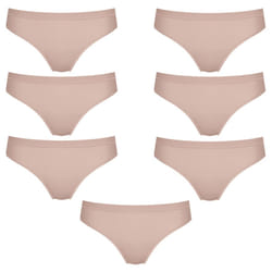 7 Pack Sloggi Wow Comfort 2.0 Tai Womens Underwear Bikini Briefs Foundation Nude Bulk Undies Panties Tan Brown - S