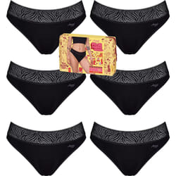 6 Pack Sloggi Period Pants Tai Medium Leakproof Womens Underwear Undies Black Bulk Panties - XS