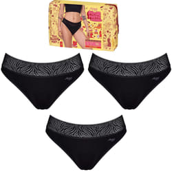 3x Sloggi Period Pants Tai Medium Leakproof Womens Underwear Panties Black Undies Bulk - XS