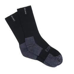 Explorer 1 Pair Original Mens Tough Thick Work Crew Above Ankle Cotton Socks - Black, 6-10