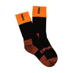 Explorer 1 Pair Original Mens Tough Thick Work Crew Above Ankle Cotton Socks - Orange, 11-14