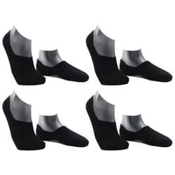 4 Pair Bonds Sport Mesh Footlet Mens No Show Low Cut Below Ankle Socks Black SYRU2N - 11-14