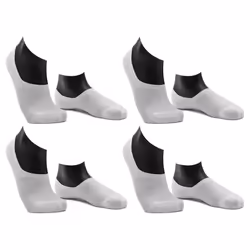 4 Pair Bonds Sport Mesh Footlet Mens No Show Low Cut Below Ankle Socks White SYRU2N Bulk - 11-14
