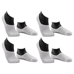 4 Pair Bonds Sport Mesh Footlet Mens No Show Low Cut Below Ankle Socks White SYRU2N Bulk - 11-14