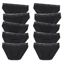 10x Bonds Girls Bikini Kids Black Cotton Briefs Undies Underwear UWCE5A Bulk - 2-3