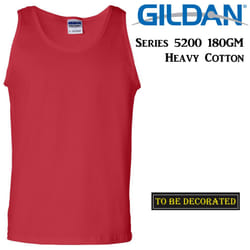 Gildan Red Tank Top Singlet Shirt S - 3XL Small Big Men's Heavy Cotton - 3XL