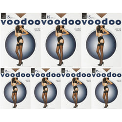 7x Voodoo Lace Top Stay Up 15 Denier Stockings Pantyhose Tights Nude Beige Bulk HXLF1N Leggings - Average-Tall