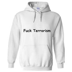 Rude Funny Offensive Fuck Terrorism Terrorist White Hoodie Mens Hooded Sweater - 3XL