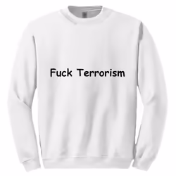 Rude Funny Offensive Fuck Terrorism Terrorist White Sweater Mens Sweatshirt Jumper - M