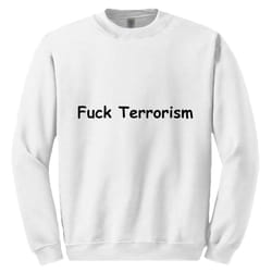 Rude Funny Offensive Fuck Terrorism Terrorist White Sweater Mens Sweatshirt Jumper - 2XL