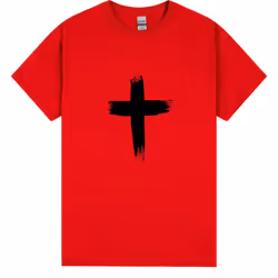 Faith Jesus Cross Christian Christ Religion Mens T-Shirt Red Mens Tee Tops - 4XL