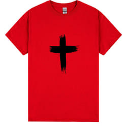Faith Jesus Cross Christian Christ Religion Mens T-Shirt Red Mens Tee Tops - 4XL