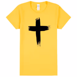 Faith Jesus Cross Christian Religion Ladies Womens Yellow T-Shirt Tee Tops - XL