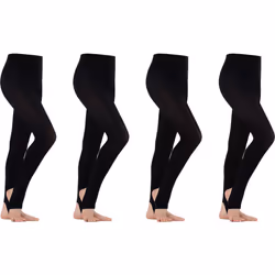 4 Pack Bonds Stirrup Tights Womens Stockings Pantyhose Leggings 100 Denier Black HXKC1N Bulk - L-XL