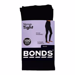 4 Pack Bonds Stirrup Tights Womens Stockings Pantyhose Leggings 100 Denier Black HXKC1N Bulk - L-XL