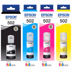 Epson T502 EcoTank 502 4 Ink Toner Bottle Value Pack Bulk Genuine Original