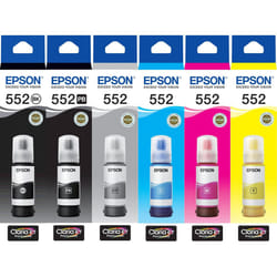 Epson T552 EcoTank 552 Ink Toner Bottle Value Pack Black Photo Grey Cyan Magenta Yellow Genuine Original