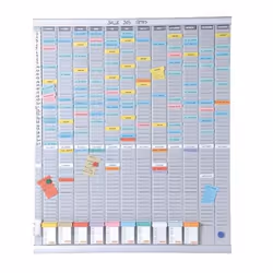 Nobo T-Card Planning Kit - Annual Planner 13 columns 54 slots, Year, White, 800 mm, 960 mm, 4.65 kg, 336 mm