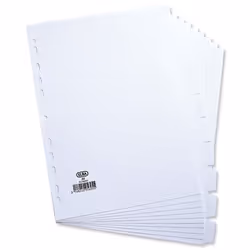 Elba Card Divider A4 10-Part 160gsm White. White colour card. Write or type onto tabs. Strong 160gsm manilla for everyday fil ...
