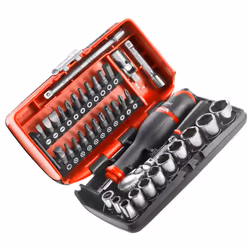 Facom 1/4 inch socket set 6 points 38 pieces 1 piece RL.Nano1
