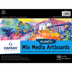 Canson Artist Series Plain Air Mixed Media Artboards 9"X12"-10 Boards C461731