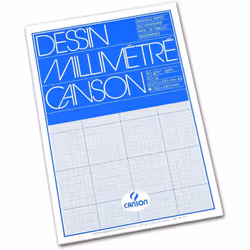 Canson A4 90 GSM Short Side Glued Pad Blue Print Millimetre Drawing Paper (Pack of 50 Sheets)