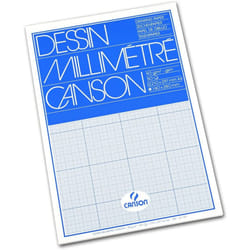 Canson A4 90 GSM Short Side Glued Pad Blue Print Millimetre Drawing Paper (Pack of 50 Sheets)