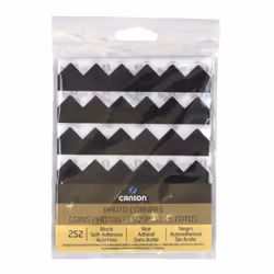 Canson Self Adhesive Photo Corners Peel-Off Archival Quality Black 252-Pack (100510395)