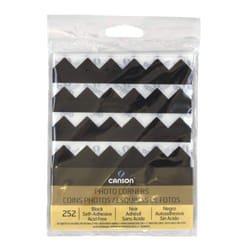 Canson Self Adhesive Photo Corners  Peel-Off Archival Quality  Black  252-Pack (100510395)