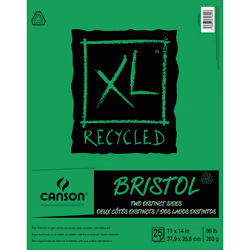 Canson XL Recycled Bristol Paper Pad 11"X14"-25 Sheets 702-2426