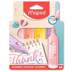 Maped Flex 740308 felt pen Fine/Medium Assorted colours, Pastel 4 pc(s)