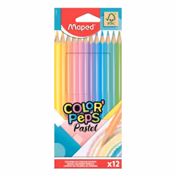 Maped Pastel Collection 832069FC, Graphite pencil, Multicolour, Wood, Triangle, Assorted colours, Pastel, Blister
