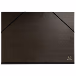 Exacompta A3 Kraft Portfolio with Elastic Strap and 3 Flaps - Black