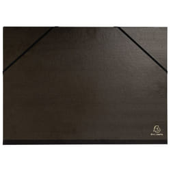 Exacompta A3 Kraft Portfolio with Elastic Strap and 3 Flaps - Black