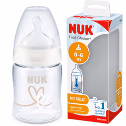 First Choice+ Bottle | 0-6 Months | Temperature Control | Silicone Teat | Anti-Colic Valve | BPA Free | 150ml
