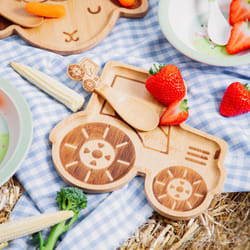 Tableware Set (Tractor) Comprising 1 Plate + 3 Spoons