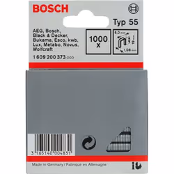 Bosch 1609200373, Staples pack, 1.9 cm, Fixing, 6 mm, 1000 staples, Stainless steel