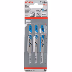 Bosch Professional 3x Jigsaw Blade T 118 A Basic for Metal (for Steel sheets, Accessories Jigsaw)