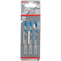 Bosch Professional 3x Jigsaw Blade T 118 A Basic for Metal (for Steel sheets, Accessories Jigsaw)