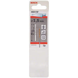 Bosch 2608596666 Din338 Metal HSS-Tin Drill Bit, 1.5mm x 18mm x 40mm, Silver