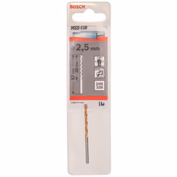 Bosch 2608596676 DIN338 Metal HSS-Tin Drill Bit, 2.5mm x 30mm x 57mm