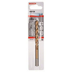 Bosch 2608596731 DIN338 Metal HSS-Tin Drill Bit, 8.0mm x 75mm x 117mm, Silver
