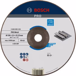 Bosch 2 608 600 225, Cutting disc, Depressed centre, Metal, Bosch, 2.22 cm, 23 cm