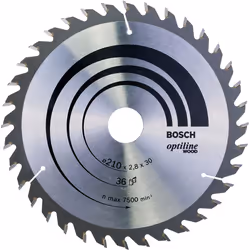 Bosch Professional 2608640622 Opti Wood Hand 210x2.8x30, 36, Silver, 210 x 2.8 x 30 mm