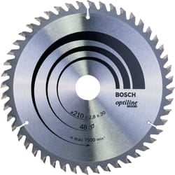 Bosch Professional 2608640623 Circular Saw Blade Optiline Wood, Silver, 210 x 30 mm